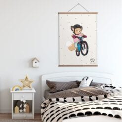 MTB ræv - cykelplakat mountainbike børneværelse