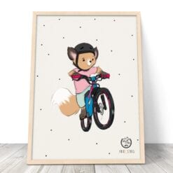 MTB ræv - cykelplakat mountainbike børneplakat