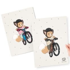 MTB ræv - cykelplakat mountainbike børneplakat