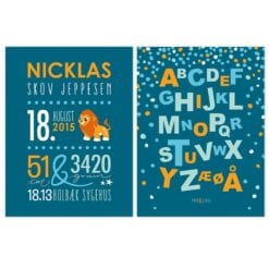 Navnetavle og Alfabetplakat Dreng Spicy Denim