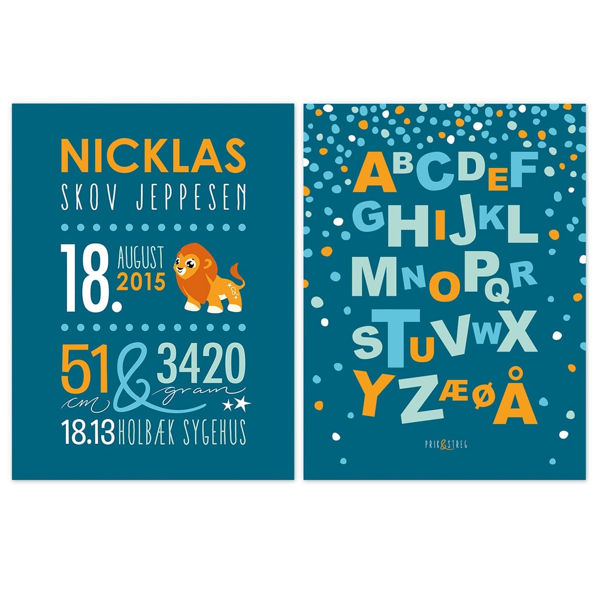 Navnetavle og Alfabetplakat Dreng Spicy Denim Navnetavle og Alfabetplakat Dreng Spicy Denim