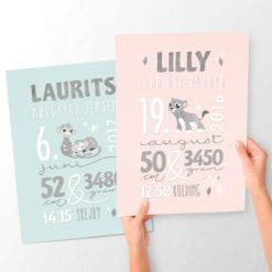 Navneplakat med stjernetegn - minimalistisk navnetavle fra PRIK & STREG