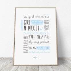 Sådan Elskes Et Barn Plakat - Typografisk plakat fra PRIK & STREG