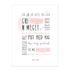 Sådan Elskes Et Barn Plakat - Typografisk plakat fra PRIK & STREG