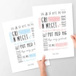 Sådan Elskes Et Barn Plakat - Typografisk plakat fra PRIK & STREG