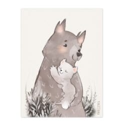 plakat med bjørne mor og baby fra PRIK og STREG