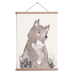 plakat med bjørne mor og baby fra PRIK og STREG