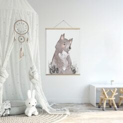 plakat med bjørne mor og baby fra PRIK og STREG