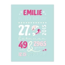 Navnetavle til pige mint pink