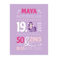 Navnetavle til pige pastel purple - fra PRIK & STREG
