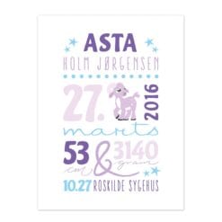 Navnetavle til pige purple white