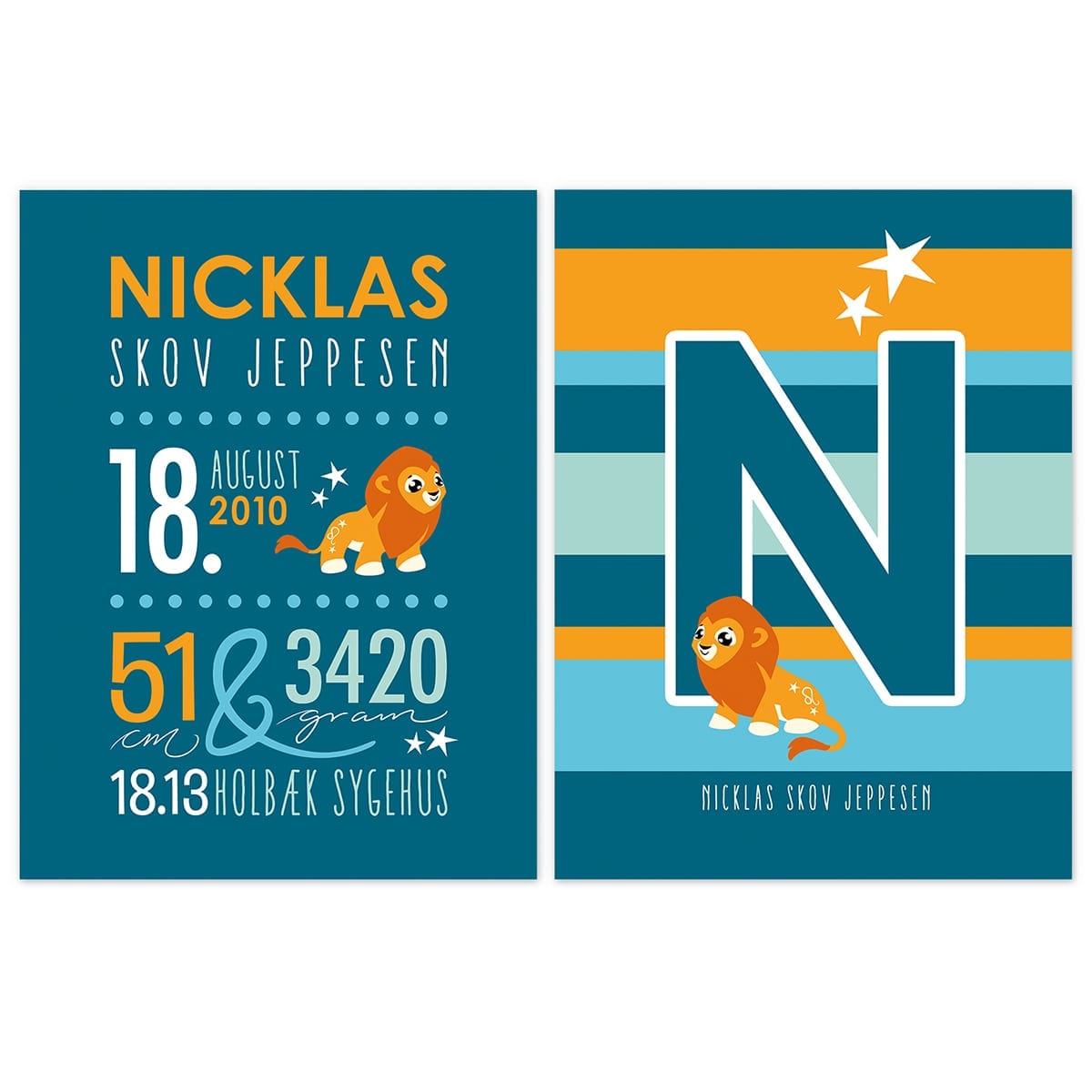Navneplakat og Forbogstav til dreng spicy denim Navneplakat og Forbogstav til dreng spicy denim