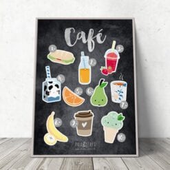 Cafe Plakat i sort - til legekøkkenet fra PRIK & STREG