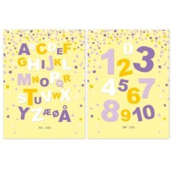 Alfabetplakat og tal til pige butterfly