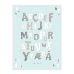 Minimalistisk Alfabetplakat Mint