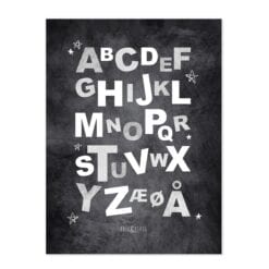 Minimalistisk Alfabetplakat To The Moon And Back