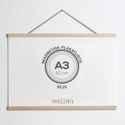 magnetisk ramme eg - plakatliste i egetræ fra PRIK & STREG - A3 40 cm