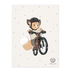 MTB ræv - cykelplakat mountainbike børneplakat