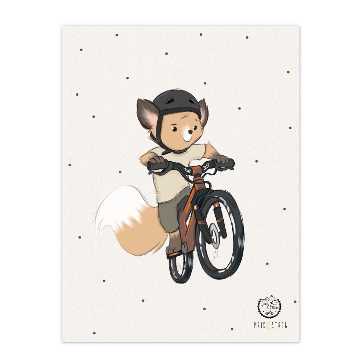 MTB ræv - cykelplakat mountainbike børneplakat MTB ræv - cykelplakat mountainbike børneplakat
