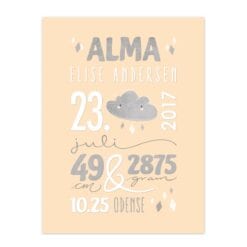 Minimalistisk Navneplakat med stjernetegn eller sky