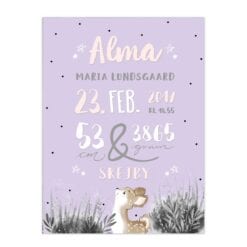 Lilla woodlands navnetavle med bambi dådyr