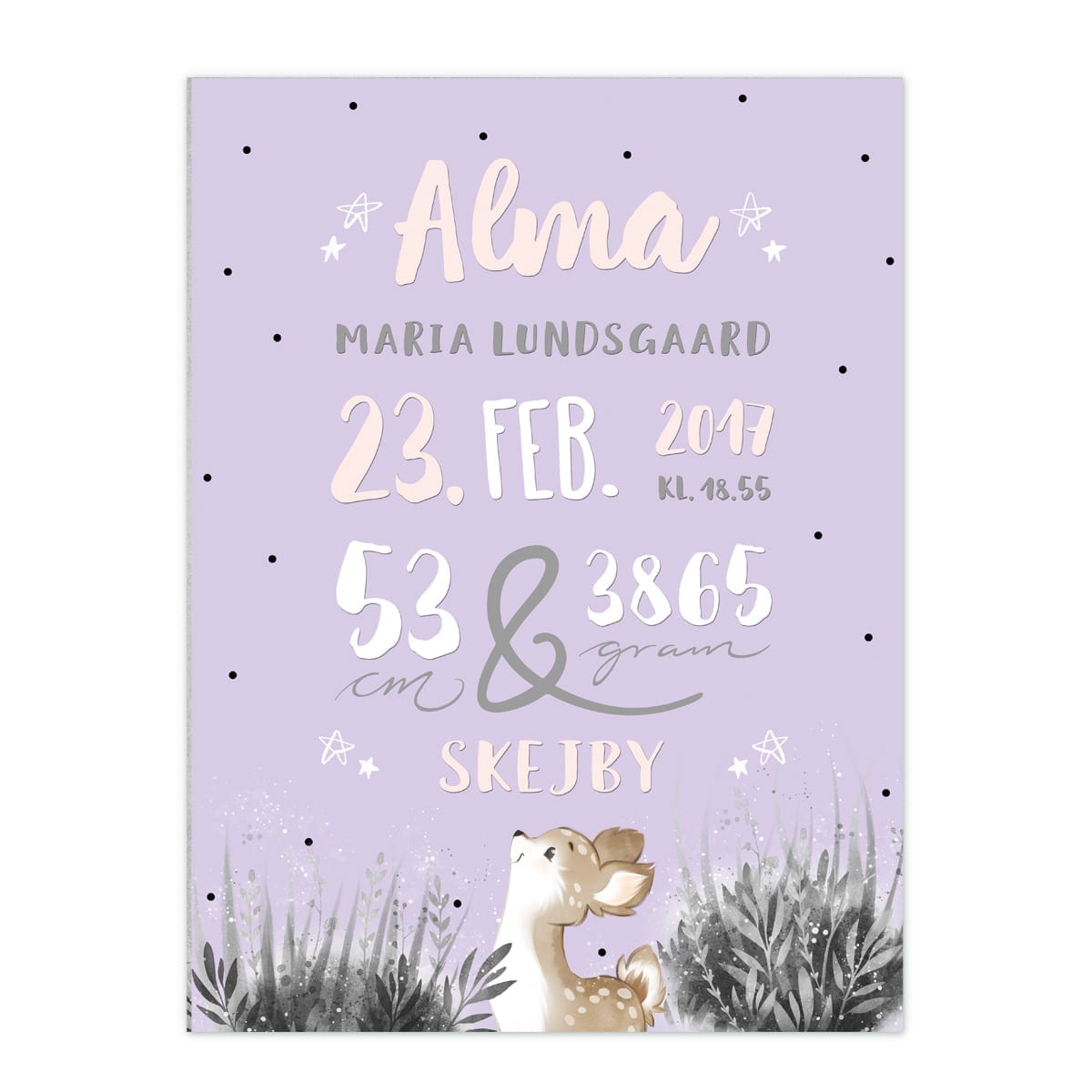 Lilla woodlands navnetavle med bambi dådyr Lilla woodlands navnetavle med bambi dådyr