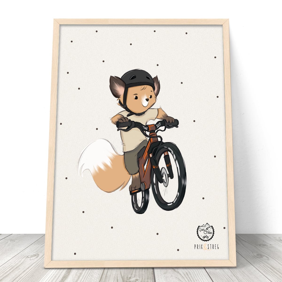 MTB ræv - cykelplakat mountainbike børneplakat MTB ræv - cykelplakat mountainbike børneplakat