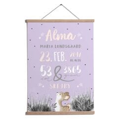 Lilla woodlands navnetavle med bambi dådyr