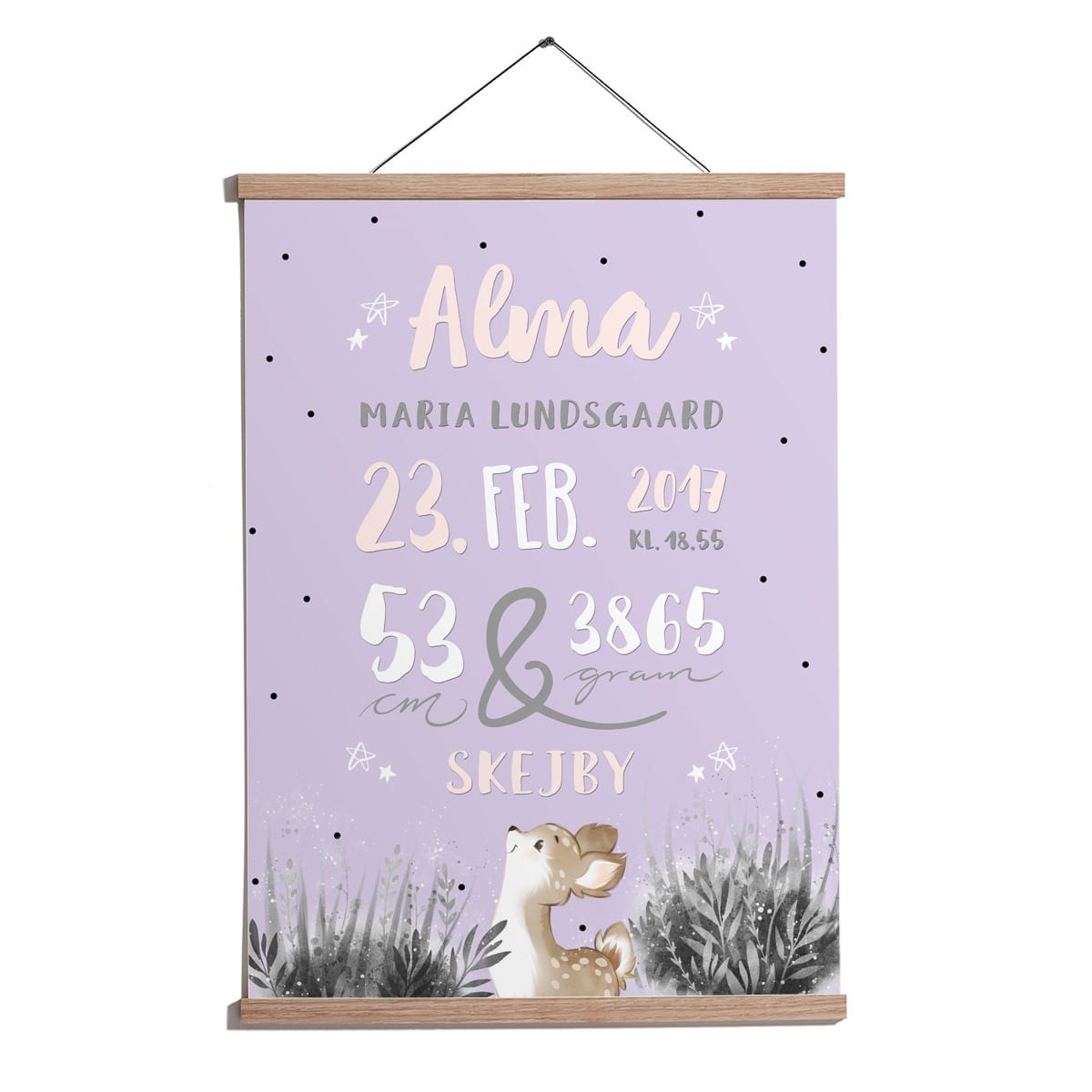 Lilla woodlands navnetavle med bambi dådyr Lilla woodlands navnetavle med bambi dådyr