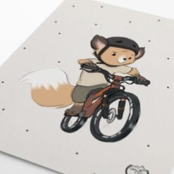 MTB ræv - cykelplakat mountainbike børneplakat