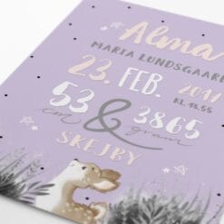 Lilla woodlands navnetavle med bambi dådyr