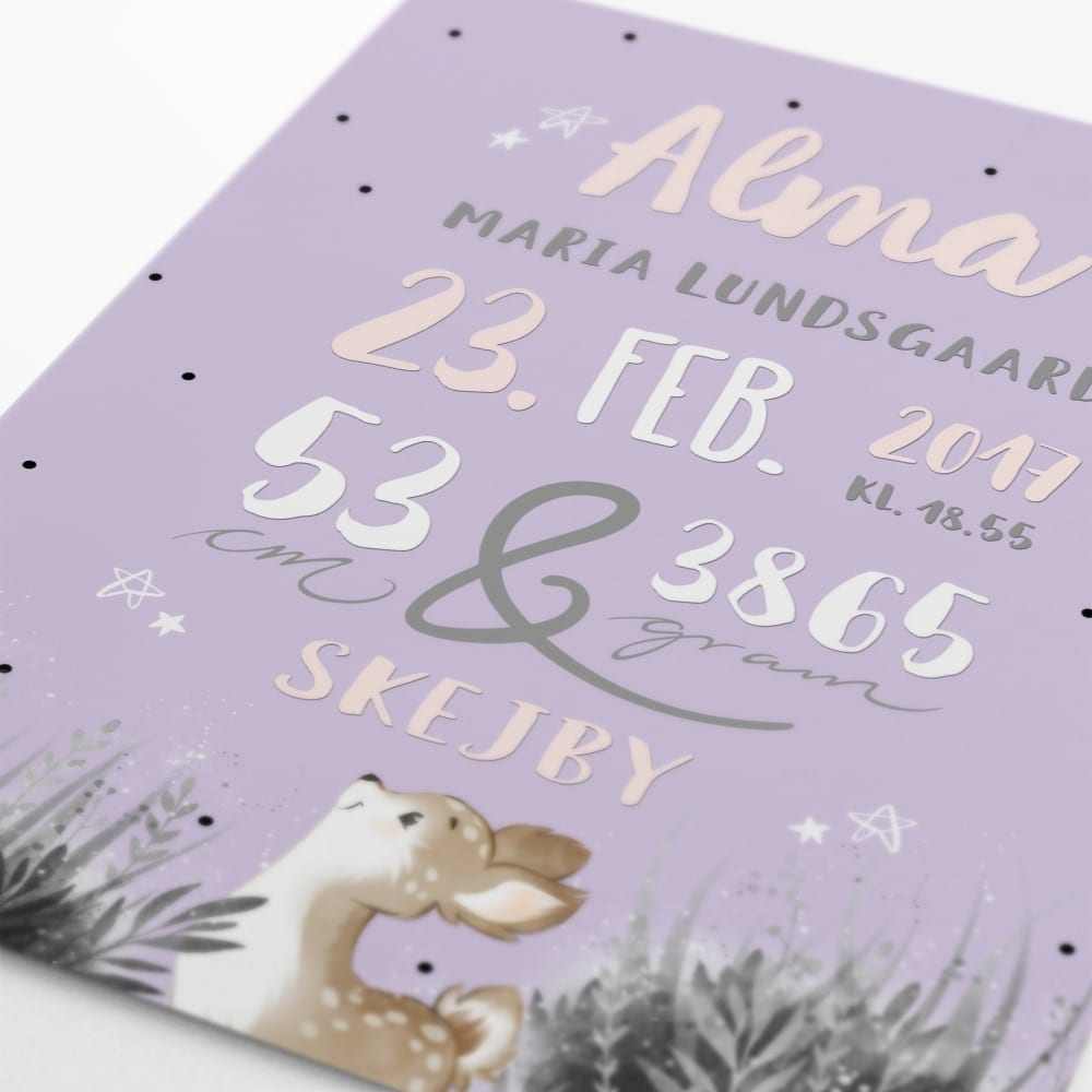 Lilla woodlands navnetavle med bambi dådyr Lilla woodlands navnetavle med bambi dådyr