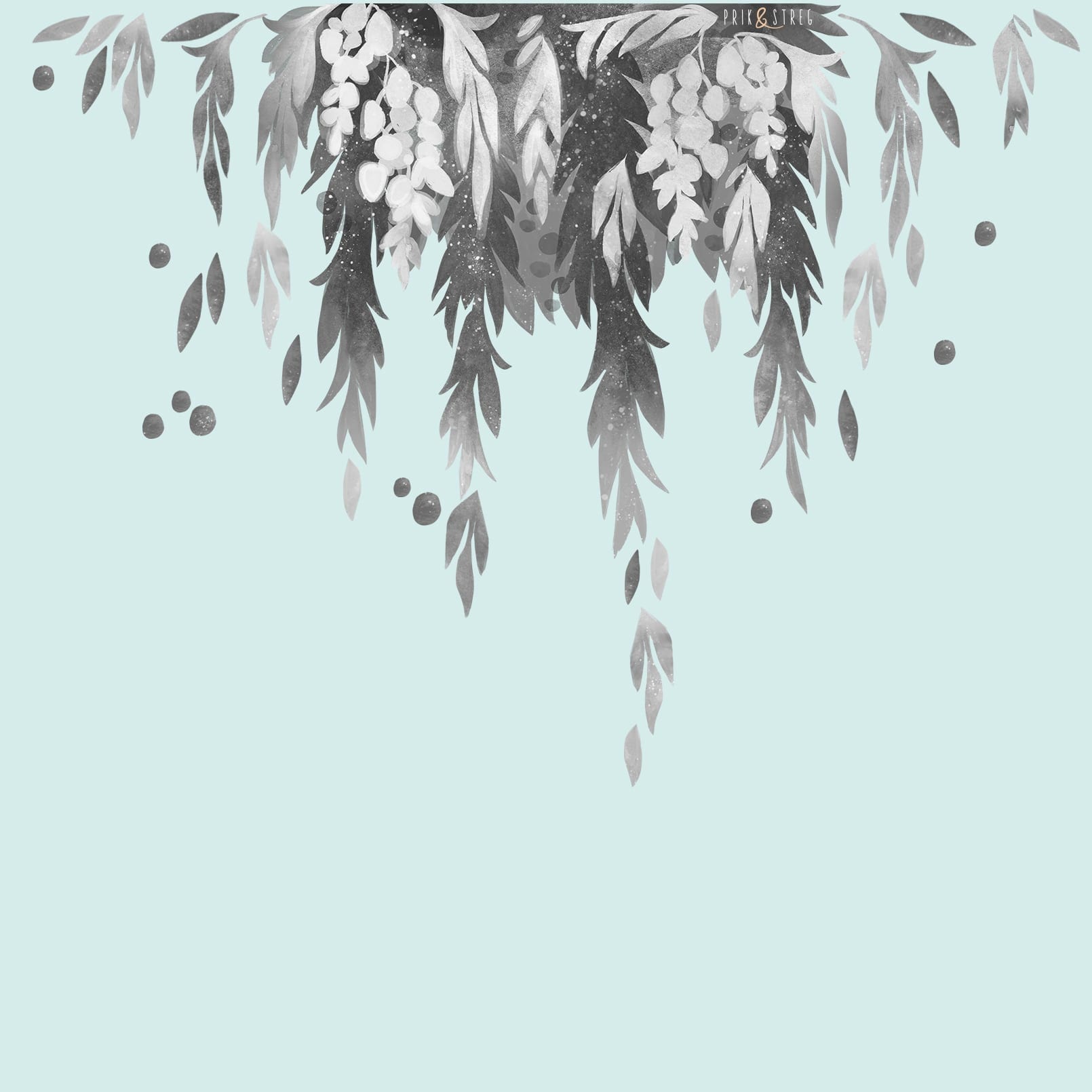 wallsticker hanging leaves på børneværelset til dreng wallsticker hanging leaves på børneværelset til dreng