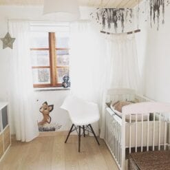 wallsticker hanging leaves og ræv til børneværelset
