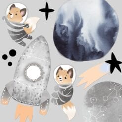 Wallstickers Space Fox - vægklistermærker til børneværelset i flere farver