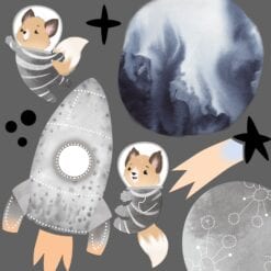 Wallstickers Space Fox - vægklistermærker til børneværelset i flere farver