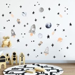Wallsticker Space Fox - vægklistermærker til børneværelset i flere farver
