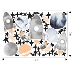 Wallsticker Space Fox - vægklistermærker til børneværelset i flere farver