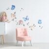 blomster wallstickers med sommerfugle