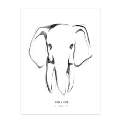 fingertryksplakat elefant plakat til gæsters fingeraftryk