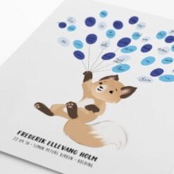 fingertryksplakat ballon ræv plakat til gæsters fingeraftryk