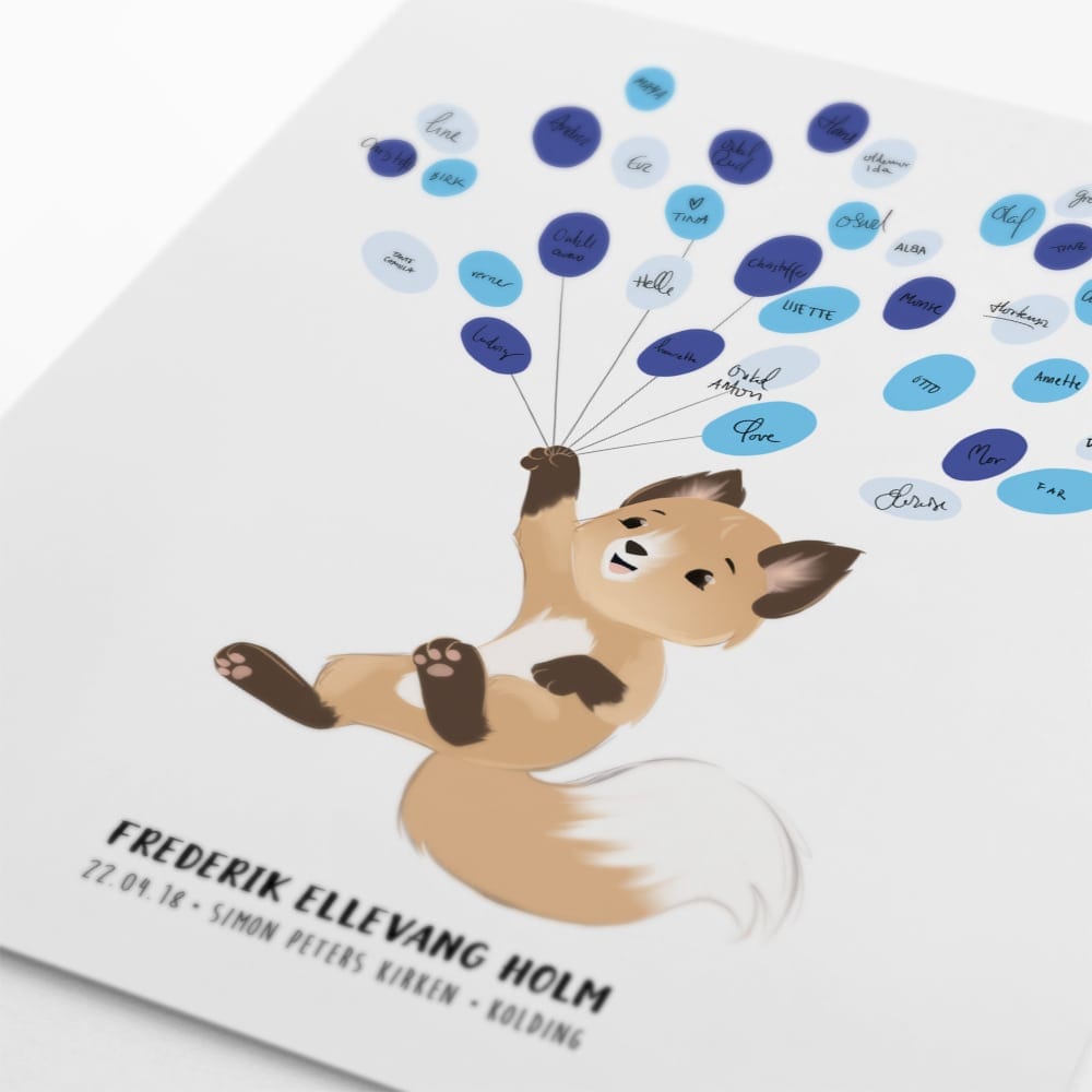 fingertryksplakat ballon ræv plakat til gæsters fingeraftryk fingertryksplakat ballon ræv plakat til gæsters fingeraftryk