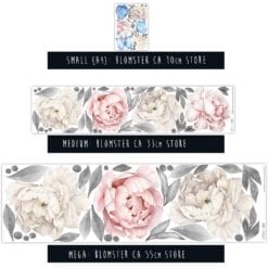 Peony Wallstickers Mega - de populære blomster wallstickers i stor størrelse fra prik og streg