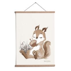 plakat med egern baby fra PRIK og STREG