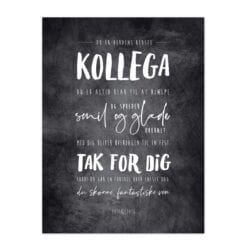 kollega plakat gave tavle sort