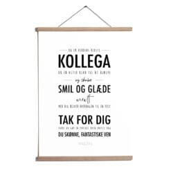 kollega plakat gave sort hvid