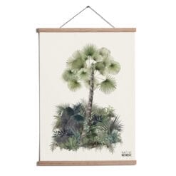 Palme illustreret vintage plakat fra PRIK & STREG