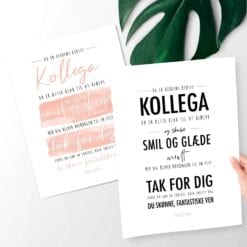 kollega plakat gave sort hvid