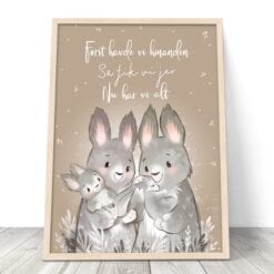 Nu har vi alt børneplakat med kaniner