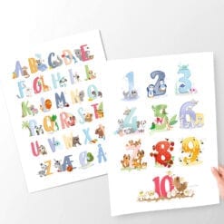 talplakat og ABC 50x70 tælleplakat fra 0-10 hos PRIK & STREG